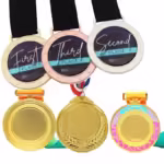 Colorful ribbon imitation gold medals
