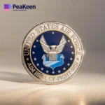A coin featuring the US Air Force emblem, symbolizing the honor and camaraderie of Air Force squadrons.